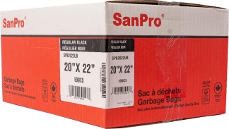 SanPro® Black Polyethylene Garbage Bags 20'' x 22'' CS/500.
